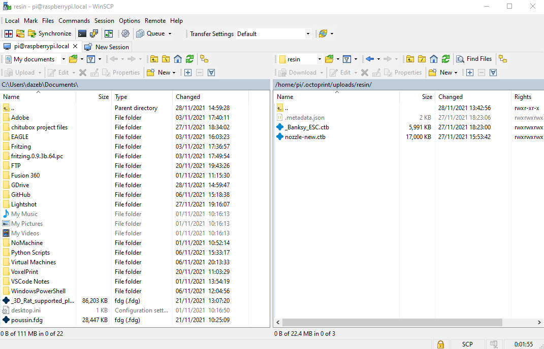 WinSCP resin folder
