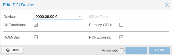Proxmox add PCI device