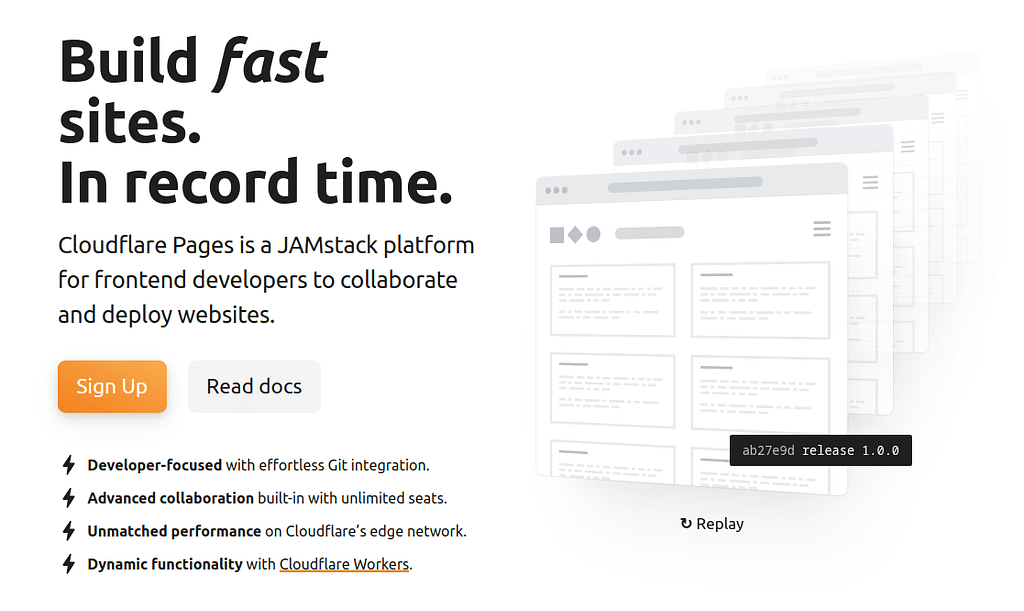 cloudflare main page