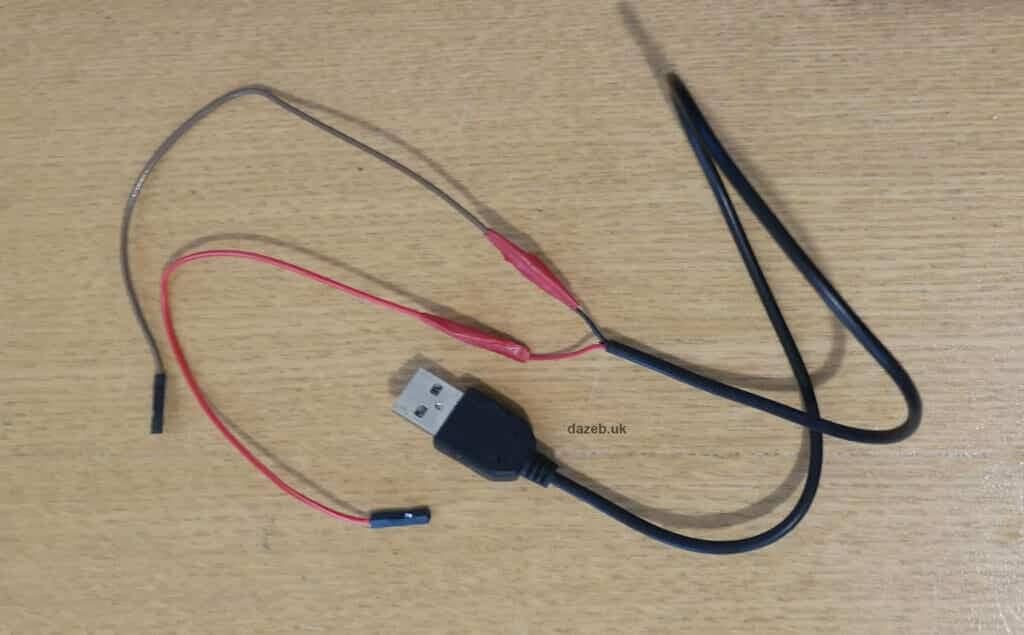 Cable mod for powering the Raspberry Pi using header pins