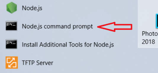 node command prompt
